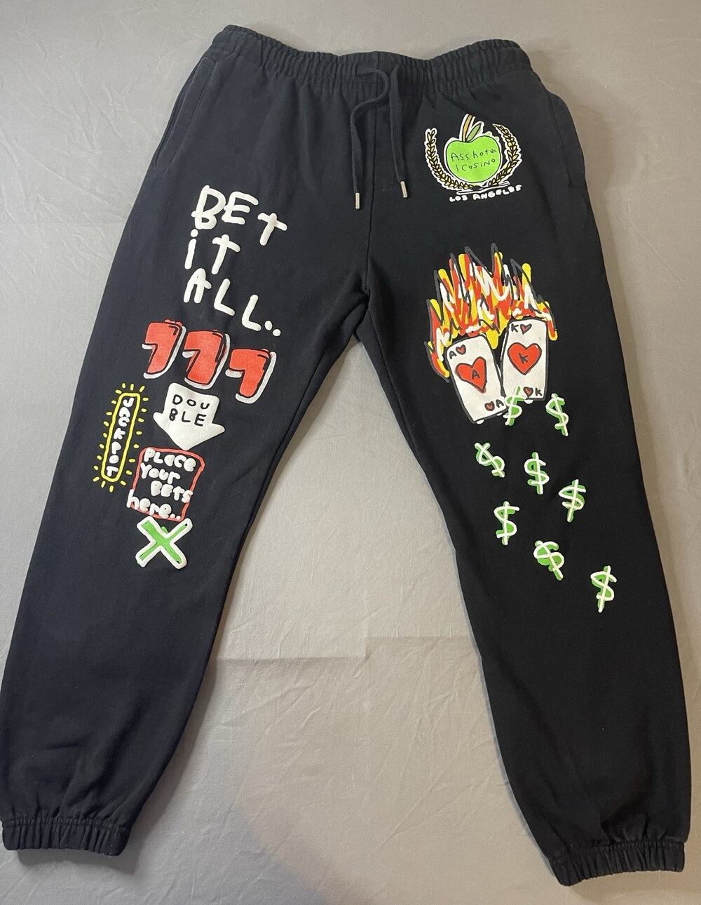 After School Special A.S.S. Casino Bet It All Sweatpants Large Black Graphic